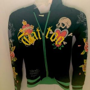 Vintage Ed Hardy Nylon Hooded Jacket Size S